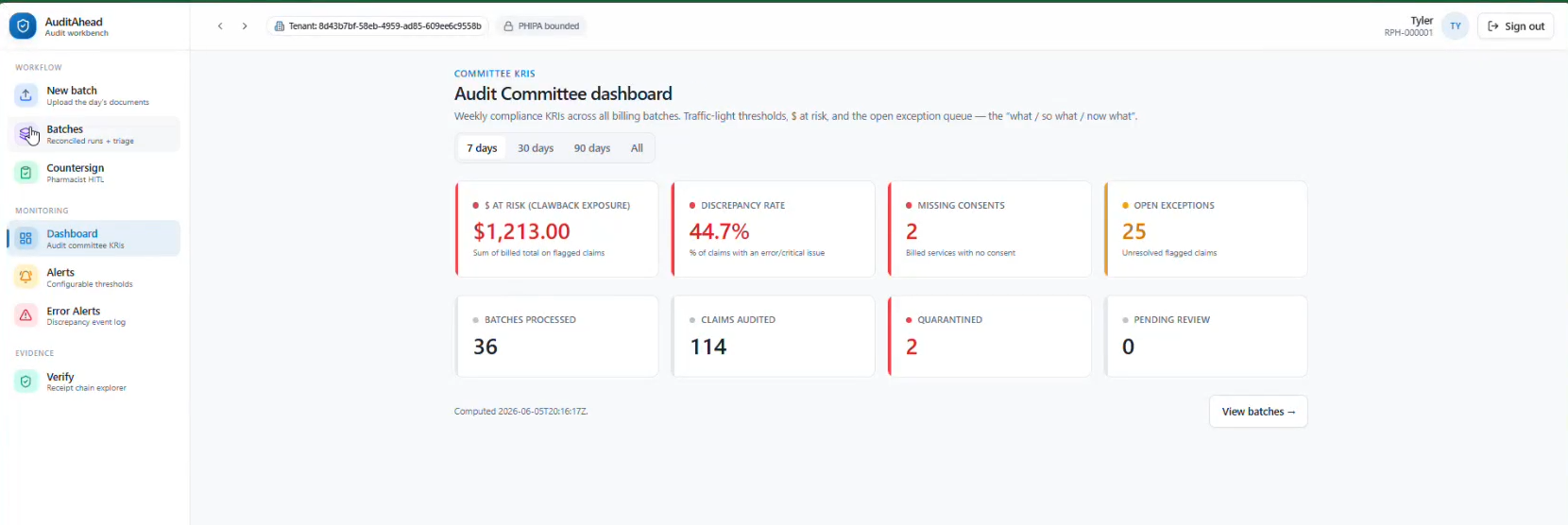 AuditAhead — multi-agent compliance orchestrator screenshot